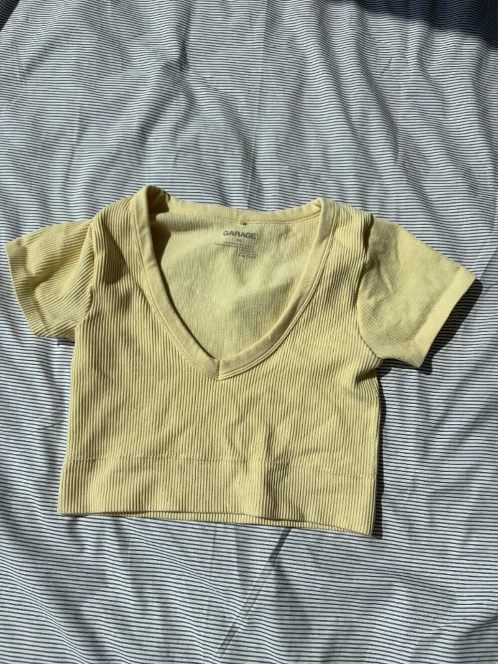 Garage butter yellow crop top